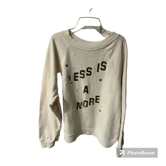 Wildfox Sweatshirt Womens Medium Less Is A Snore Butter Sweater Casual USA New - Picture 9 of 9